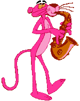 Pink Panther Playing a Sax